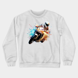 Moto Racing Fast Speed Competition Abstract Crewneck Sweatshirt